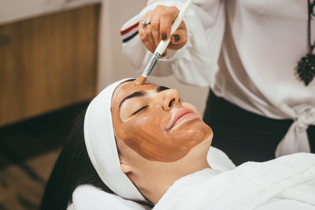 A facial treatment in progress